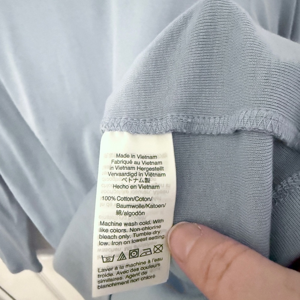 J. Crew Sky Blue Turtleneck Jersey Knit Top L - Picture 4 of 5